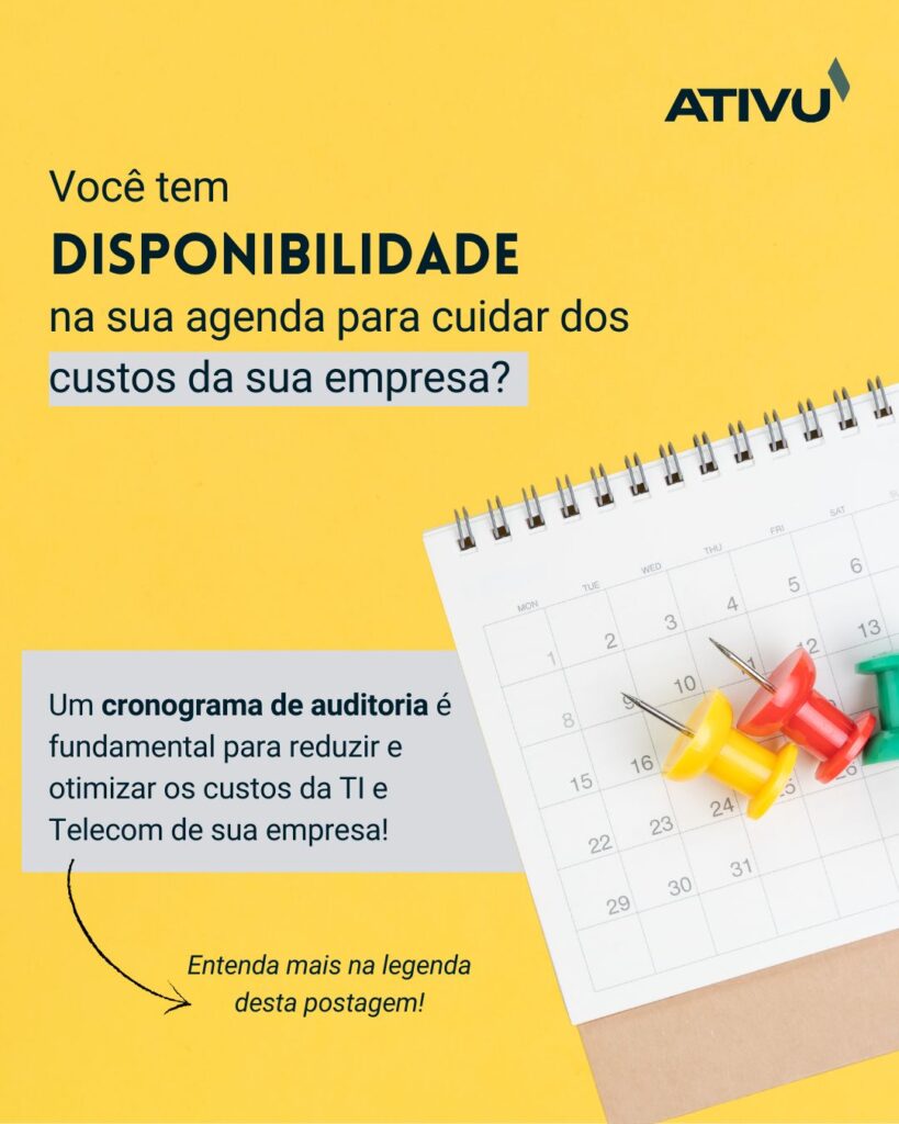 Voce tem disponibilidade na sua agenda para cuidar dos custos da sua empresa